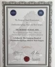 European Fellowship Board sertifikası