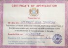 Certificate of Apreciation