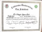ÇUKUROVA ÜNİVERSİTESİ UZMANLIK DİPLOMASI