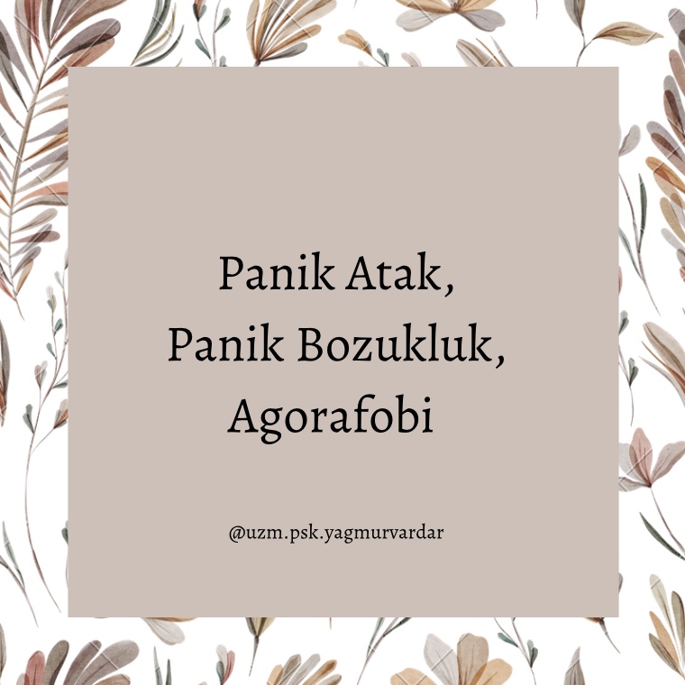 Panik Atak, Panik Bozukluk, Agorafobi