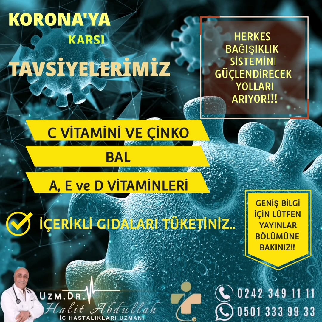 Koronadan Korunmak İçin Tavsiyeler