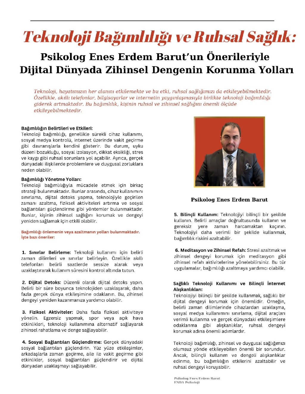 Teknoloji Bağımlılığı ve Ruhsal Sağlık: makalesi