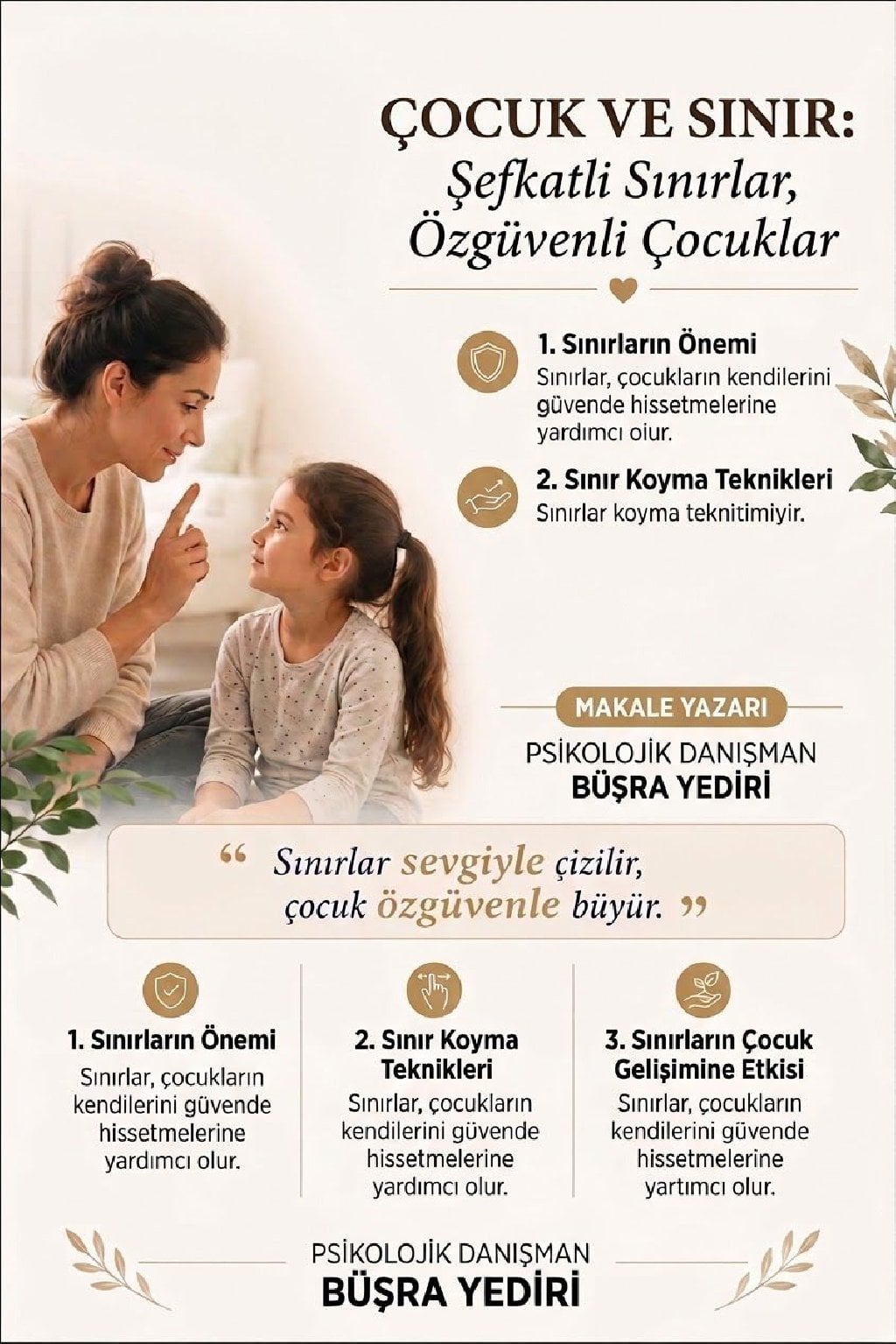 Çocuk ve Sınır / Şefkatli Sınırlar , Özgüvenli Çocuklar