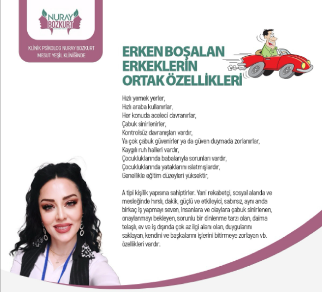 ERKEN BOŞALAN ERKEKLERİN ORTAK ÖZELLİKLERİ makalesi