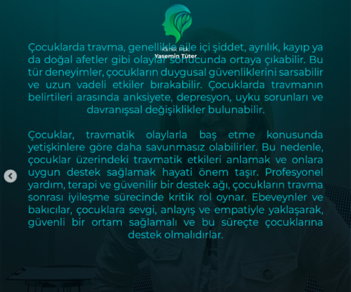 Çocuklarda Yaşanan Travma