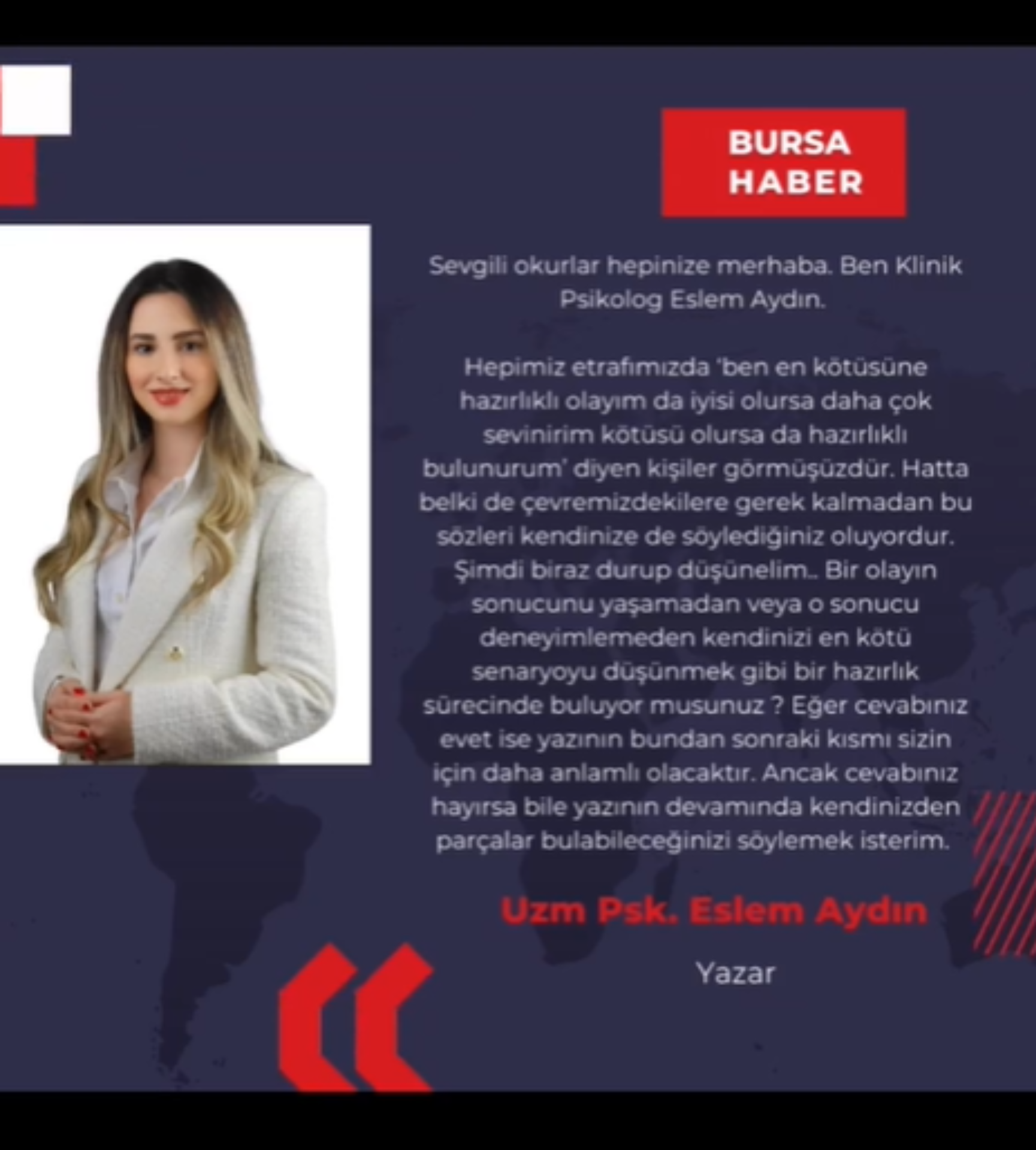 Masum’’ bir pencere: Ben kendimi her zaman en kötüsüne hazırlarım