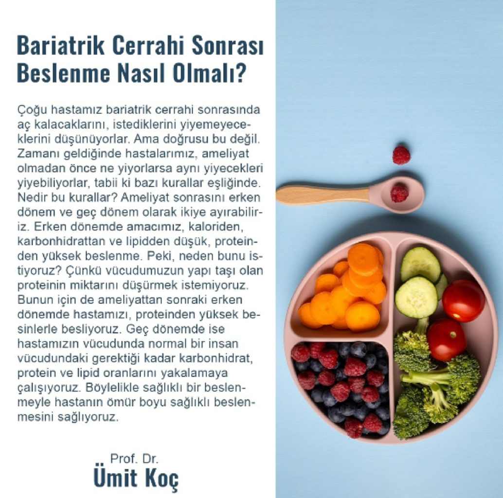Bariatrik Cerrahi Sonrası Beslenme Nasıl Olmalı? makalesi