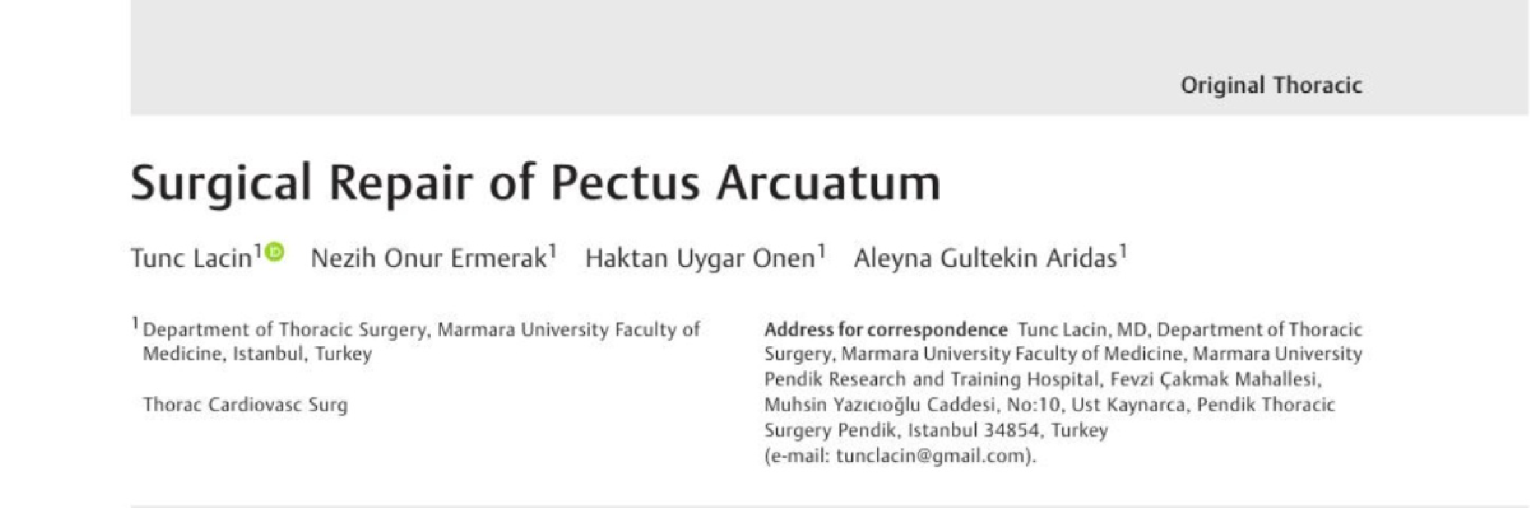 Surgical Repair of Pectus Arcuatum