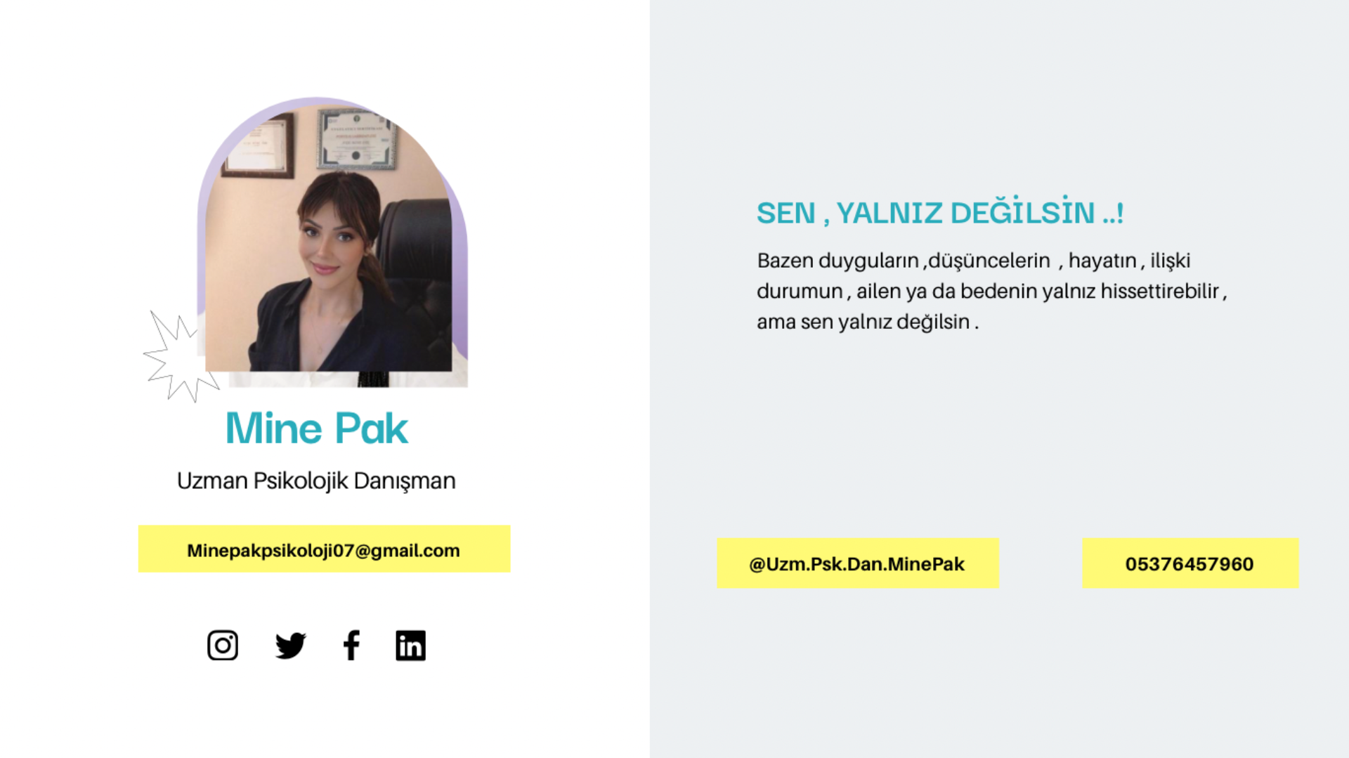 SEN, YALNIZ DEĞİLSİN..