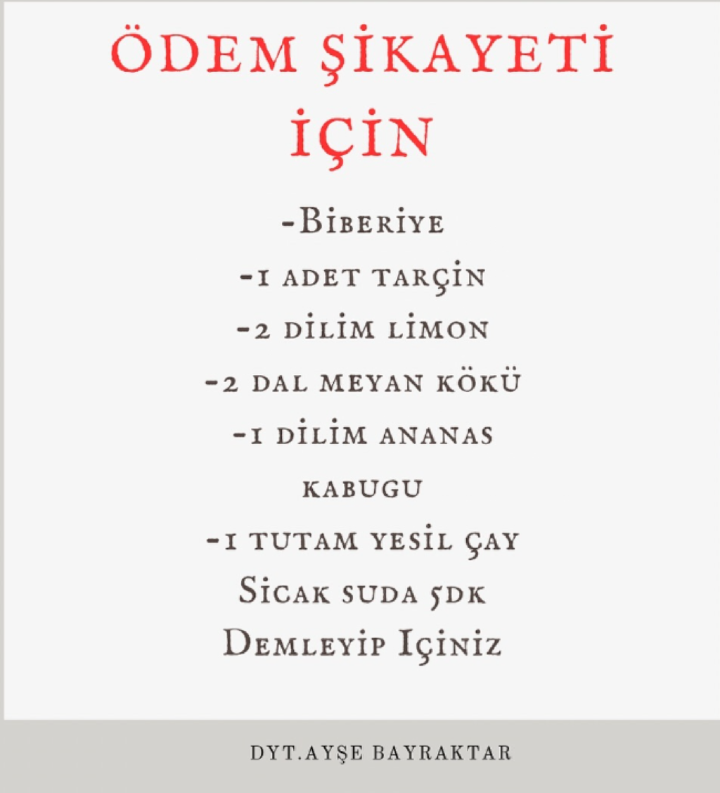 Doğal Ödem Atıcı Tarif! makalesi