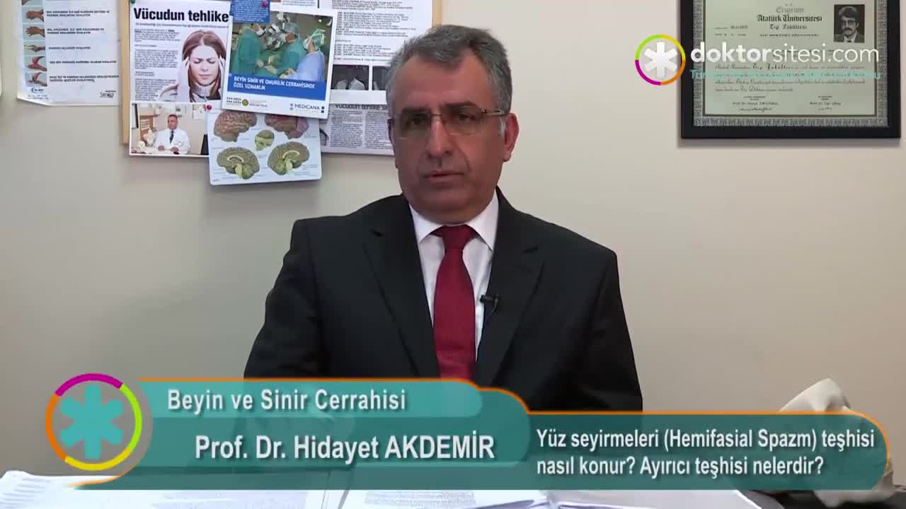 Youtube - Yüz seyirmeleri Hemifasial Spazm teşhisi nasıl konur? Ayırıcı teşhisi nelerdir?