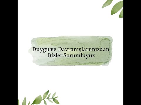 Duygu ve Davranışlarımızın Sorumluluğunu Almak